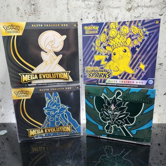 Pokemon TCG Mega Evolution ETB + Surging Sparks ETB + Twilight Masquerade ETB - Picture 2 of 3